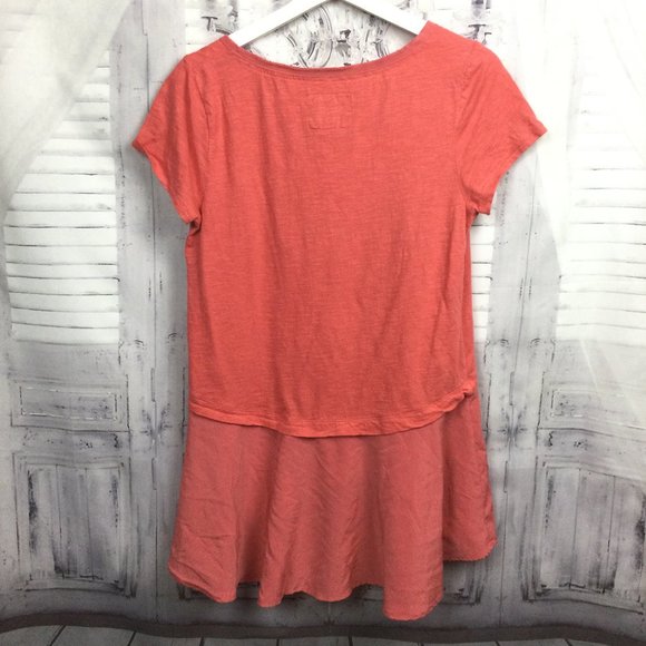 Anthropologie Postmark Orange Layered Peplum Top M - Picture 6 of 10